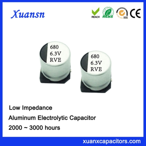 High Stability SMD High Frequency 680UF 6.3V Electrolytic Capacitor