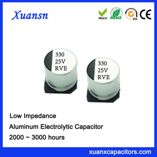 330UF 25V 105℃ SMD Low Impedance Electrolytic Capacitor