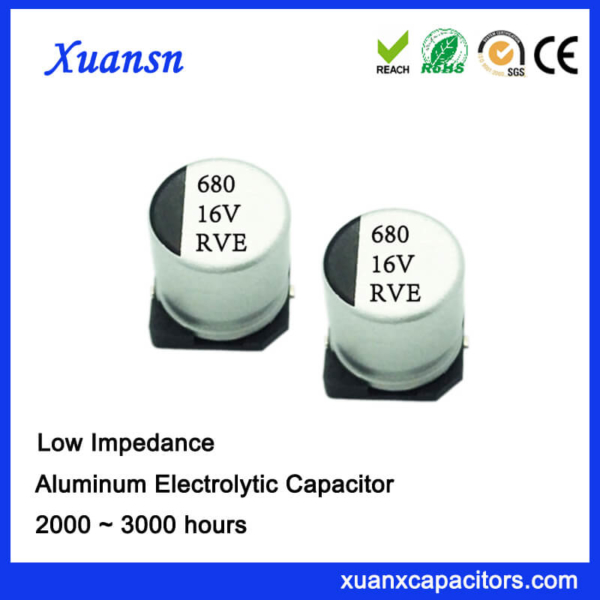 680UF 16V 3000Hours SMD High Frequency Electrolytic Capacitor