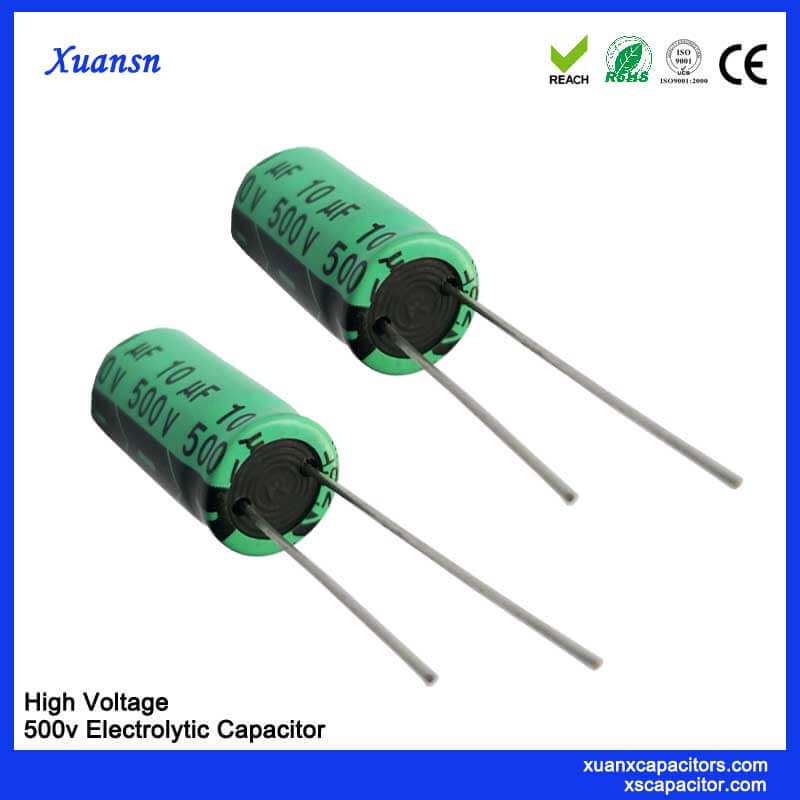 High Voltage 10uf 500v Radial Aluminum Electrolytic Capacitor