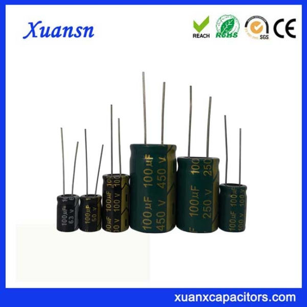Electrolytic capacitor 100UF,Low ESR, Long Life, High Temperature125℃