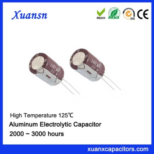 Brown shell electrolytic capacitor 100UF35V