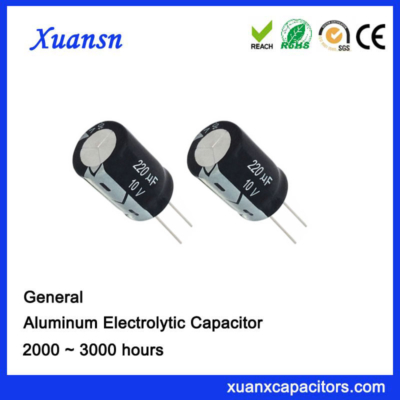 New 220UF 10V Aluminum Electrolytic Capacitor