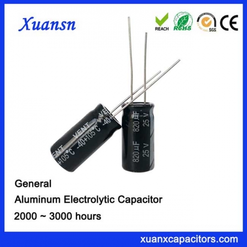 Electrolytic Capacitor 820uf25v 105c(5000, 8000, 10000, 12000hrs)