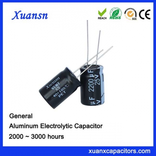 large capacity aluminum capacitor 2200UF25V