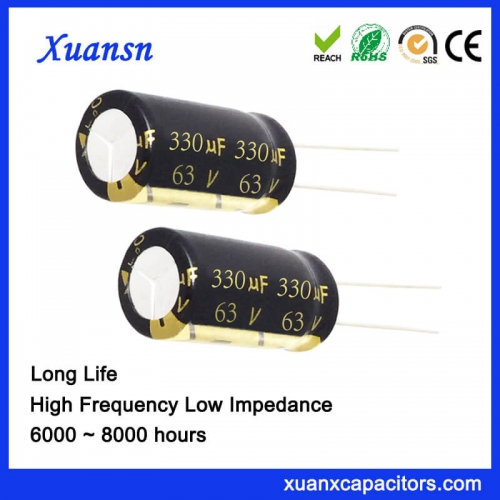 High quality long life capacitor 330UF 63V