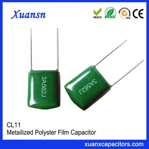 Polyester film foil type sensitive polyester capacitor CL11 562J1000V
