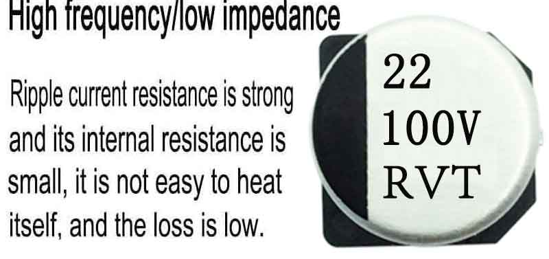 Wide temperature chip aluminum electrolytic capacitor 22uf100v