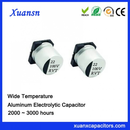 Wide temperature chip aluminum electrolytic capacitor 22uf100v