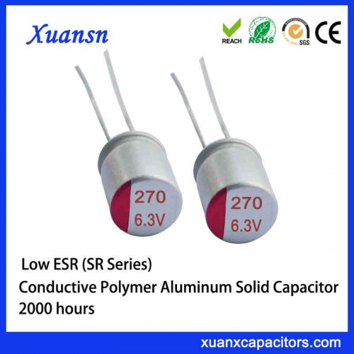 Low impedance solid capacitor 270uf6.3v