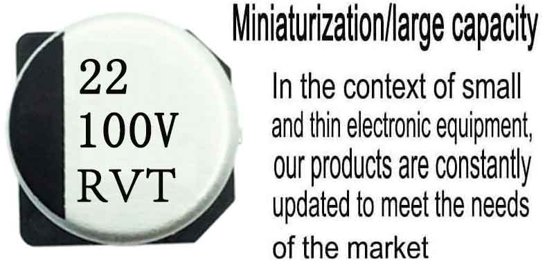 Wide temperature chip aluminum electrolytic capacitor 22uf100v