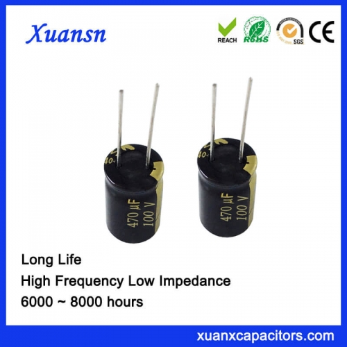 High frequency low resistance long life 470uf100V