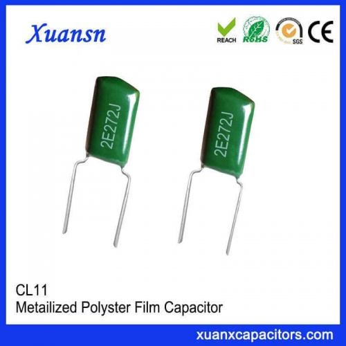 CL11 polyester film capacitor 272J250V