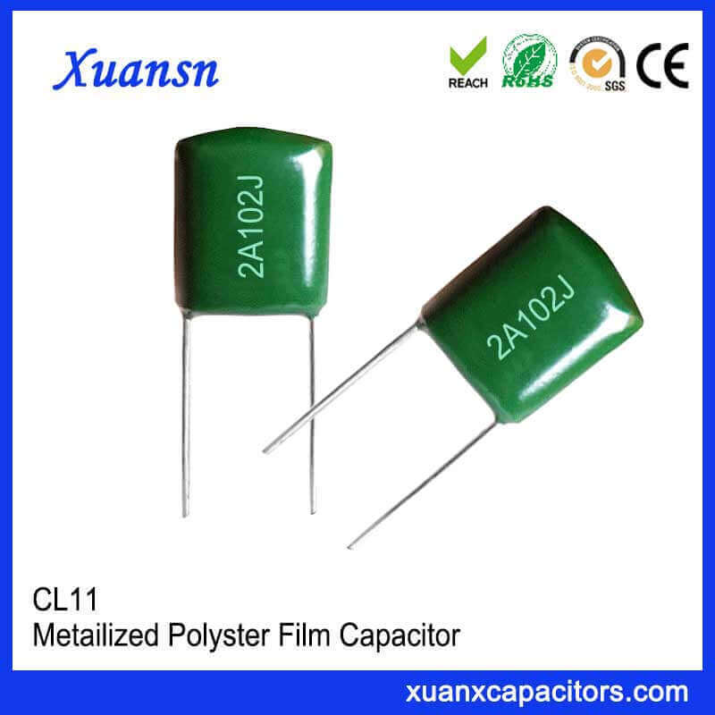 Computer Cables Sukvas 2A102J Polyester Capacitor 100V102 1nF 1000PF Pitch 5mm Cable Length: 2A102J 