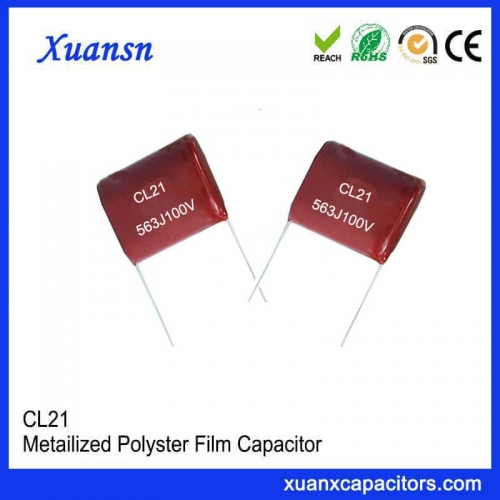 p=10mm CL21 polyester film capacitor