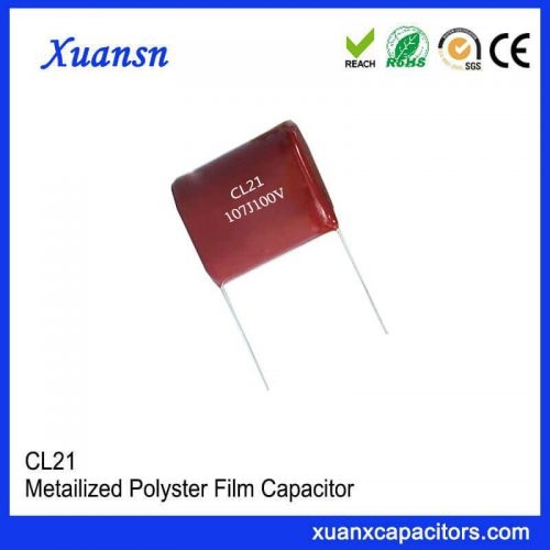CL21 film capacitor 107J 100V