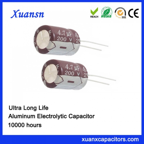 4.7UF 200V 10000hours Electrolytic Capacitor for