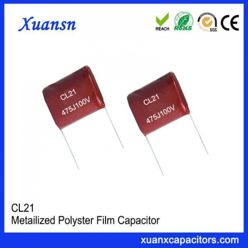 CL21 475J100V polyester film capacotor