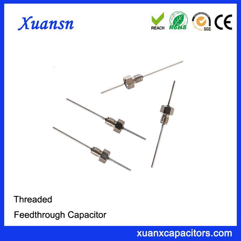 Feedthrough-capacitor Spiral feedthrough capacitors