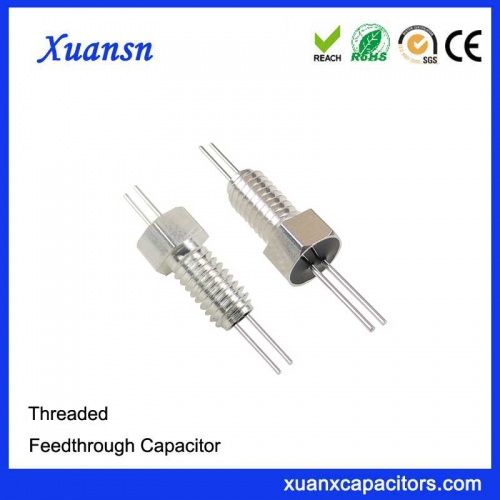High quality thread through capacitor