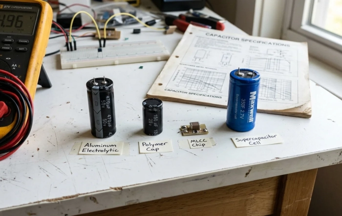 how to select capacitors for AI server power stages - multiple capacitor types on an AI server power board