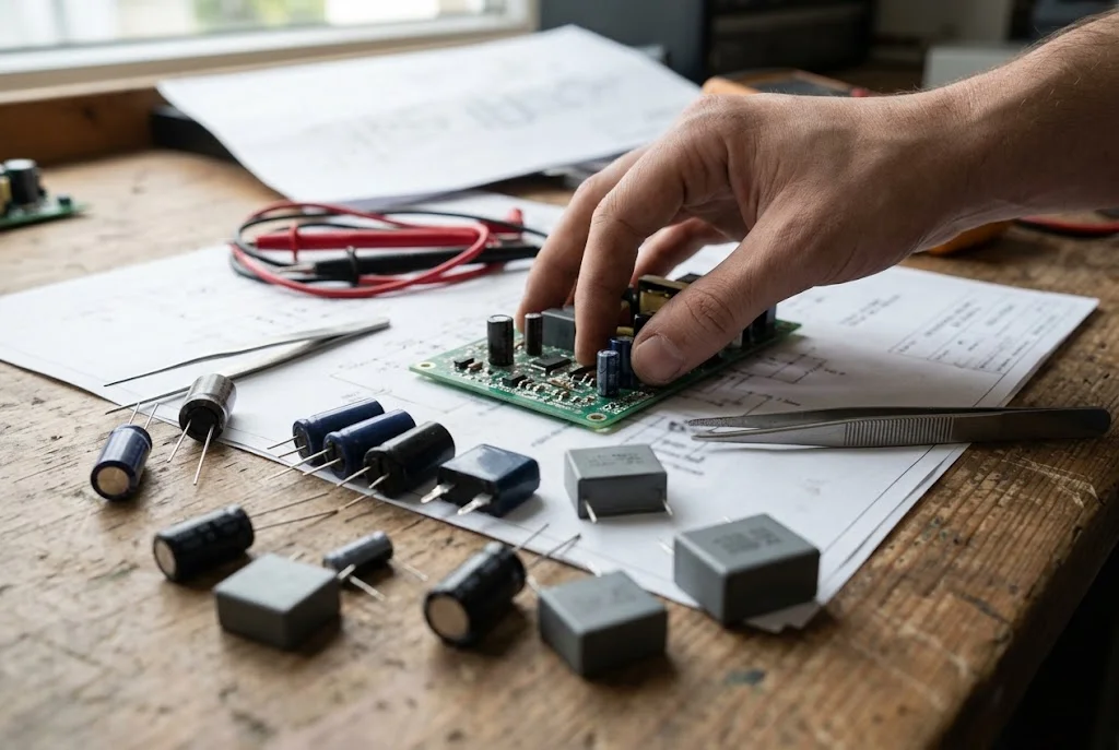 capacitor second source - design review comparing capacitor types and footprints against a prototype board